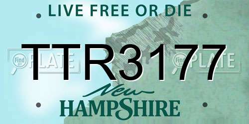 TTR3177 New Hampshire License Plate