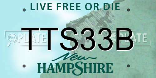 TTS33B New Hampshire License Plate