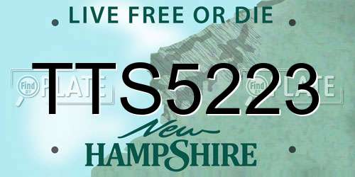 TTS5223 New Hampshire License Plate
