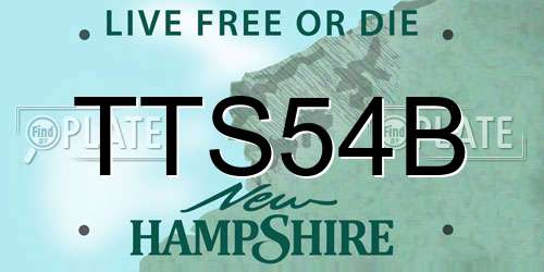 TTS54B New Hampshire License Plate