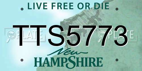 TTS5773 New Hampshire License Plate