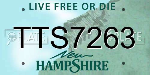 TTS7263 New Hampshire License Plate