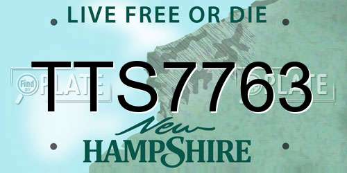 TTS7763 New Hampshire License Plate