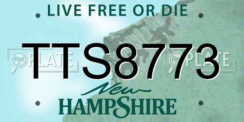 TTS8773 New Hampshire License Plate