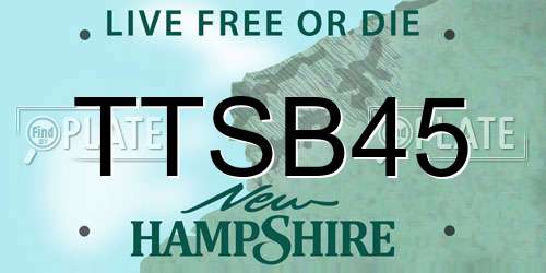 TTSB45 New Hampshire License Plate