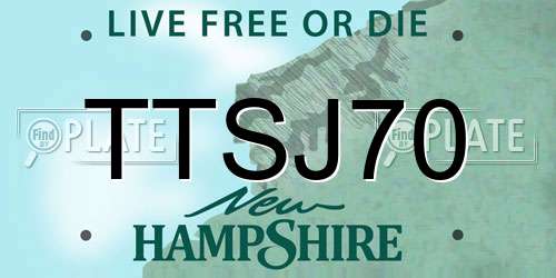 TTSJ70 New Hampshire License Plate