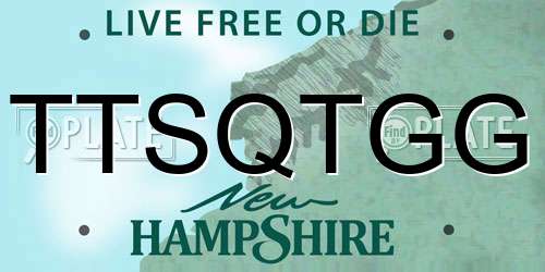 TTSQTGG New Hampshire License Plate