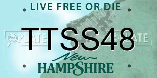TTSS48 New Hampshire License Plate