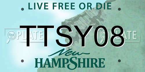 TTSY08 New Hampshire License Plate