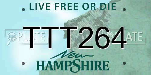 TTT264 New Hampshire License Plate