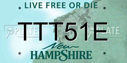 TTT51E New Hampshire License Plate