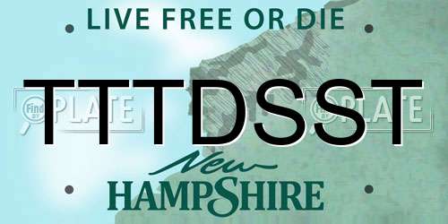 TTTDSST New Hampshire License Plate