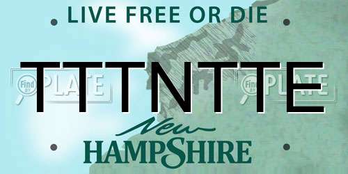 TTTNTTE New Hampshire License Plate