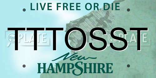 TTTOSST New Hampshire License Plate