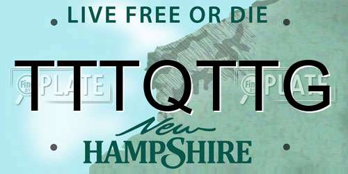 TTTQTTG New Hampshire License Plate