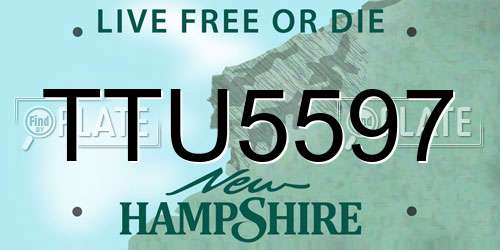 TTU5597 New Hampshire License Plate