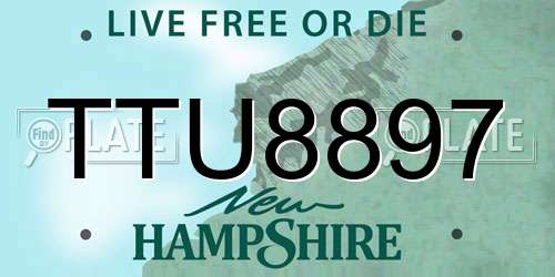 TTU8897 New Hampshire License Plate