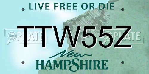 TTW55Z New Hampshire License Plate
