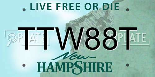 TTW88T New Hampshire License Plate