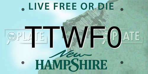 TTWF0 New Hampshire License Plate