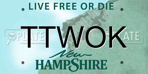 TTWOK New Hampshire License Plate