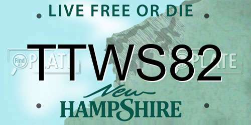 TTWS82 New Hampshire License Plate