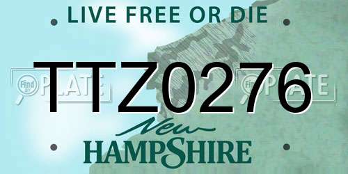 TTZ0276 New Hampshire License Plate