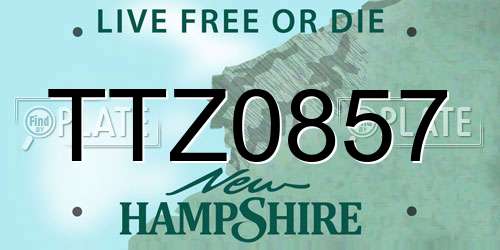 TTZ0857 New Hampshire License Plate