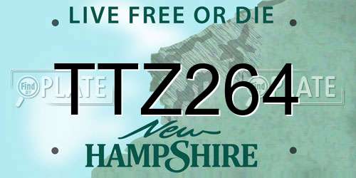 TTZ264 New Hampshire License Plate