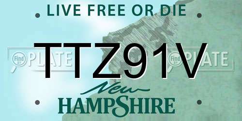 TTZ91V New Hampshire License Plate