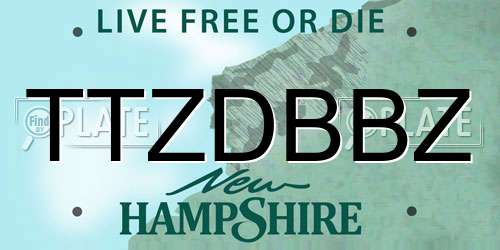 TTZDBBZ New Hampshire License Plate