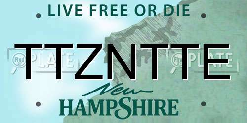 TTZNTTE New Hampshire License Plate