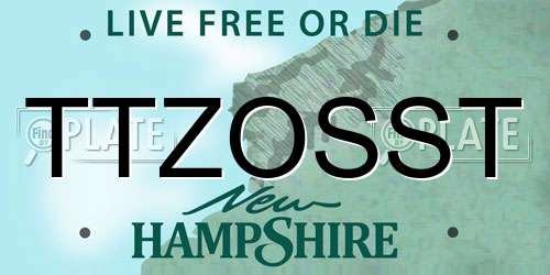 TTZOSST New Hampshire License Plate