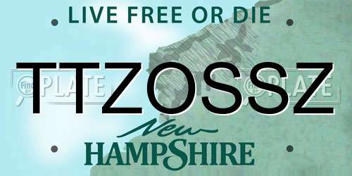 TTZOSSZ New Hampshire License Plate