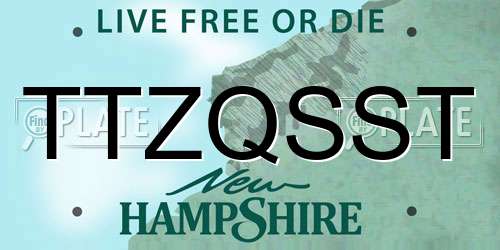 TTZQSST New Hampshire License Plate