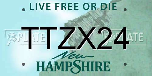 TTZX24 New Hampshire License Plate