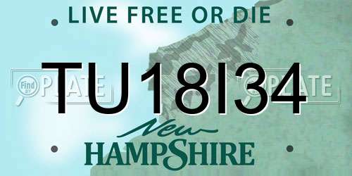 TU18I34 New Hampshire License Plate