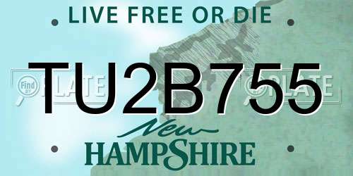 TU2B755 New Hampshire License Plate