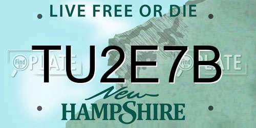 TU2E7B New Hampshire License Plate