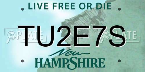 TU2E7S New Hampshire License Plate