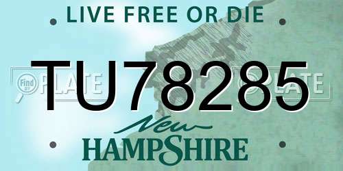 TU78285 New Hampshire License Plate