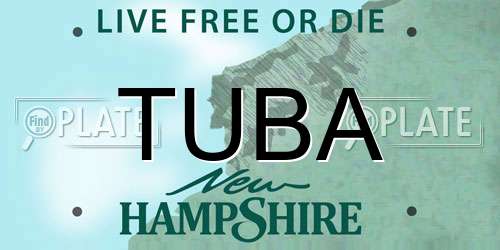 TUBA New Hampshire License Plate