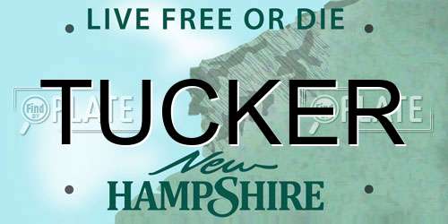 TUCKER New Hampshire License Plate