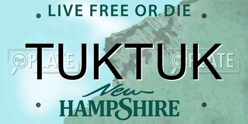 TUKTUK New Hampshire License Plate