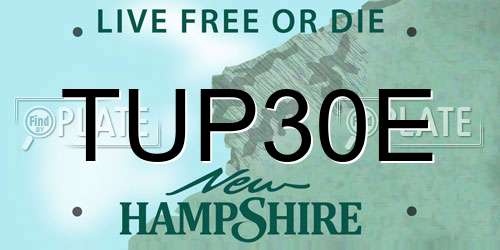 TUP30E New Hampshire License Plate