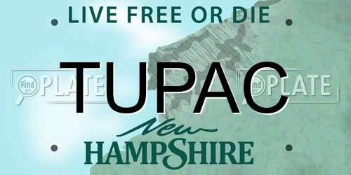 TUPAC New Hampshire License Plate