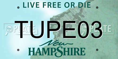 TUPE03 New Hampshire License Plate