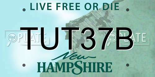 TUT37B New Hampshire License Plate