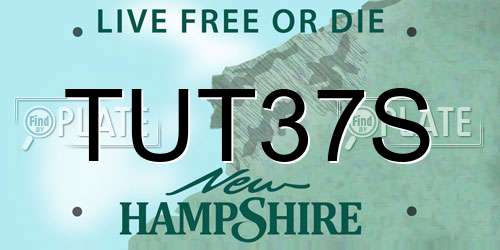 TUT37S New Hampshire License Plate