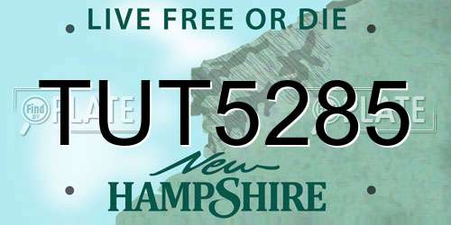 TUT5285 New Hampshire License Plate